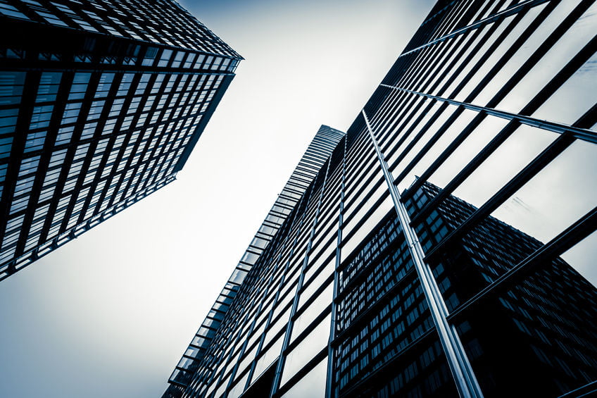 modern blue glass wall of skyscraper SI Advisers Toronto